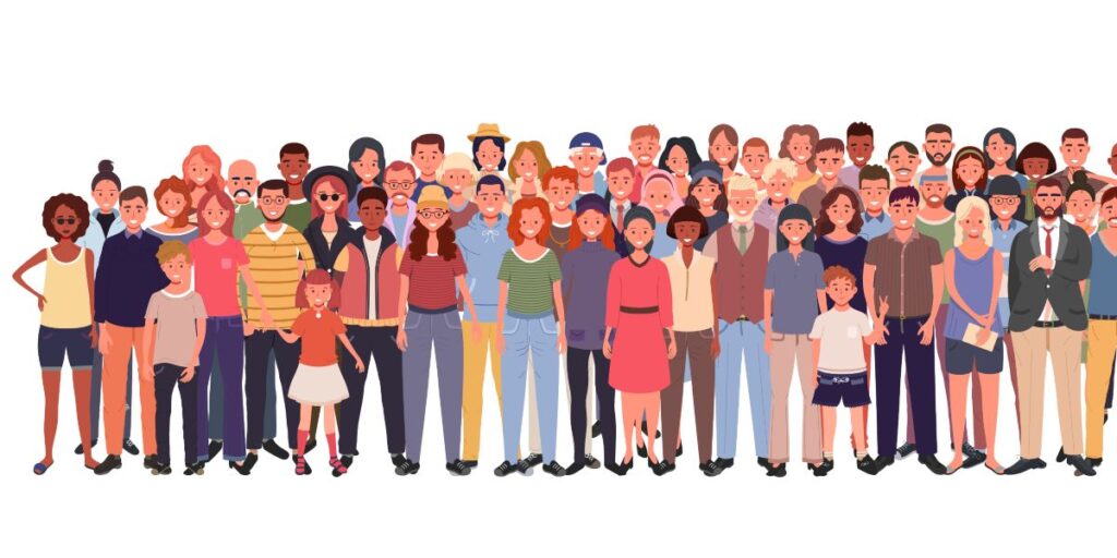 multinational large group of people